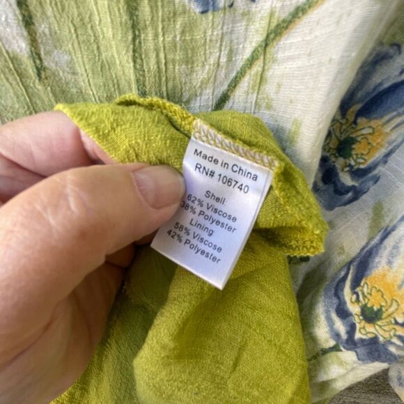 Serengeti size 2X floral fairy core layered asymmetrical hem flowy tunic - Picture 7 of 9